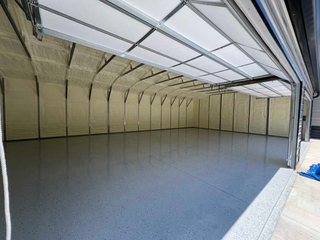Garage bay spray foam installation